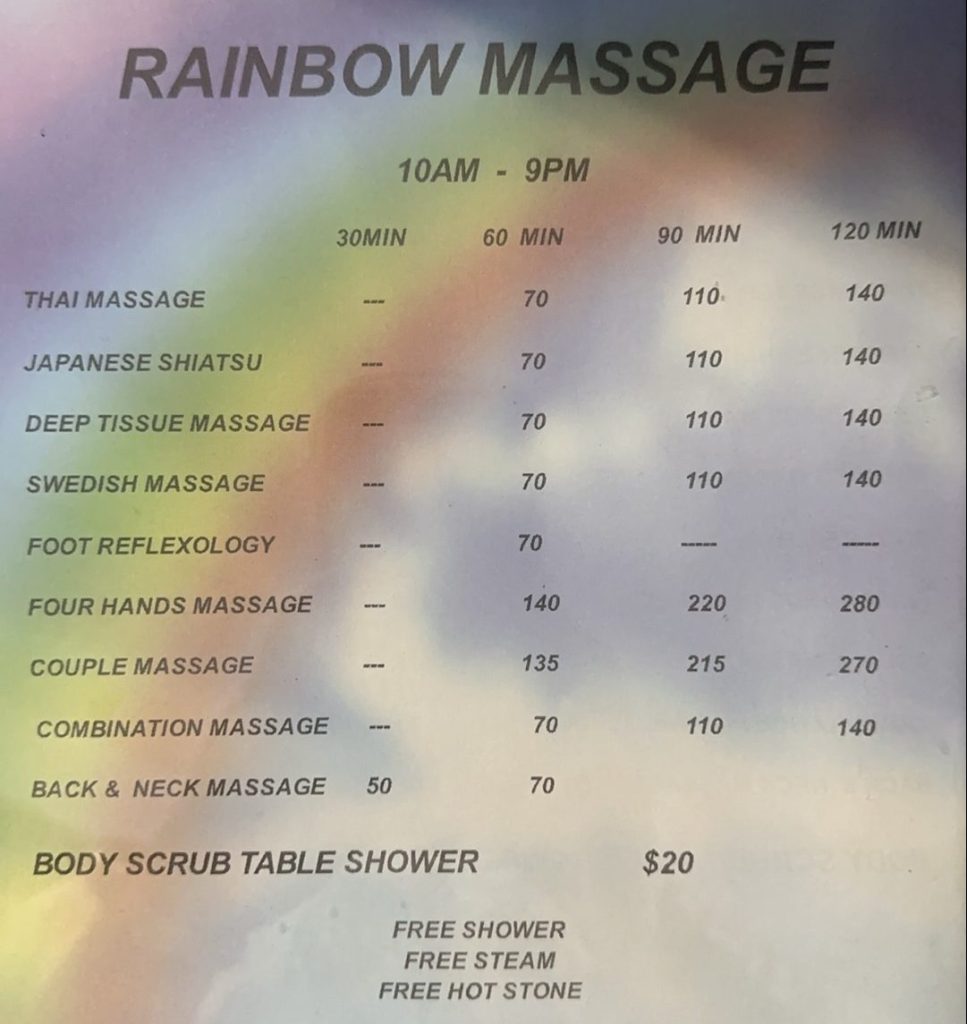 Rainbow Massage Las Vegas cover